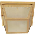 2 Light - 10 in. - Carport Flush Mount with Textured Frosted Glass