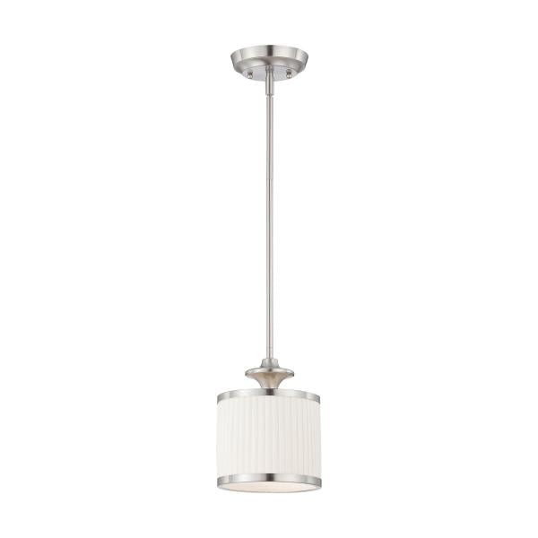 Candice - 1 Light - Mini Pendant with Pleated White Shade