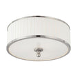 Candice - 3 Light - Flush Dome Fixture with Pleated White Shade