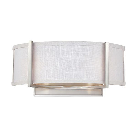 Gemini - 2 Light - Wall Sconce with Slate Gray Fabric Shade