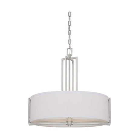 Gemini - 4 Light - Pendant with Slate Gray Fabric Shade