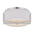 Gemini - 2 Light - Flush Dome Fixture with Slate Gray Fabric Shade