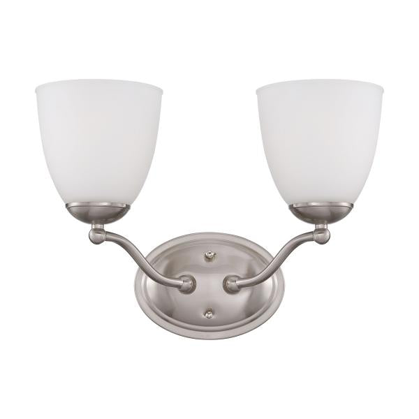 Patton - 2 Light - Vanity Fixture with Frosted Glass