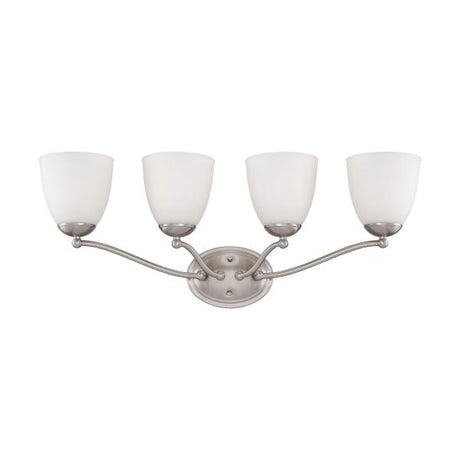 Patton - 4 Light - Vanity Fixture with Frosted Glass