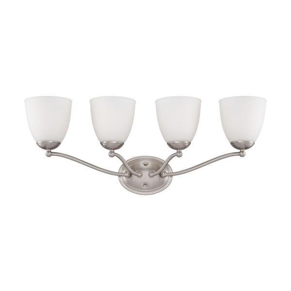 Patton - 4 Light - Vanity Fixture with Frosted Glass