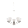 Patton - 5 Light - Chandelier (Arms Up) with Frosted Glass