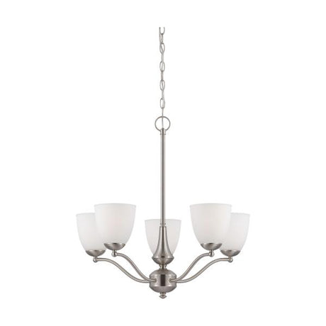 Patton - 5 Light - Chandelier (Arms Up) with Frosted Glass