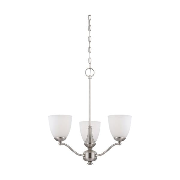 Patton - 3 Light - Chandelier (Arms Up) with Frosted Glass