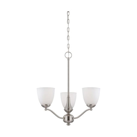 Patton - 3 Light - Chandelier (Arms Up) with Frosted Glass