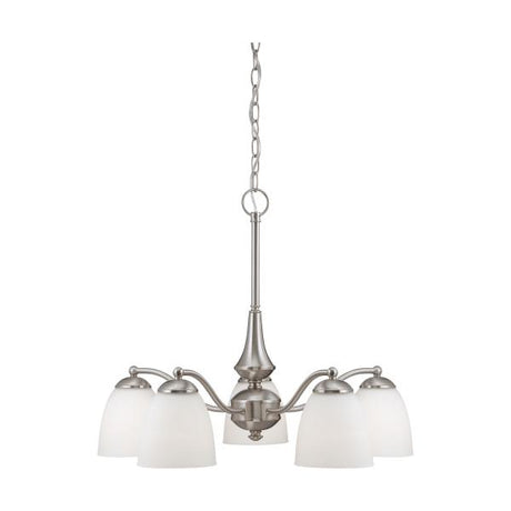 Patton - 5 Light - Chandelier (Arms Down) with Frosted Glass