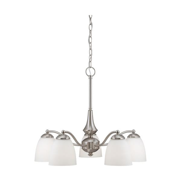 Patton - 5 Light - Chandelier (Arms Down) with Frosted Glass