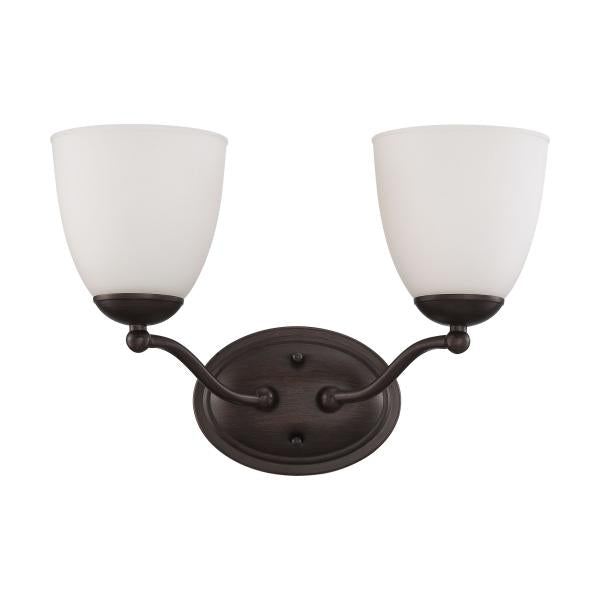 Patton - 2 Light - Vanity Fixture with Frosted Glass