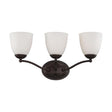 Patton - 3 Light - Vanity Fixture with Frosted Glass