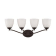 Patton - 4 Light - Vanity Fixture with Frosted Glass