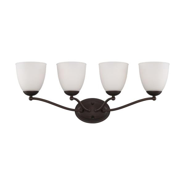 Patton - 4 Light - Vanity Fixture with Frosted Glass