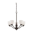 Patton - 5 Light - Chandelier (Arms Up) with Frosted Glass