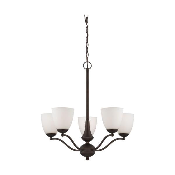 Patton - 5 Light - Chandelier (Arms Up) with Frosted Glass