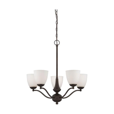 Patton - 5 Light - Chandelier (Arms Up) with Frosted Glass