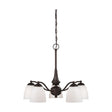 Patton - 5 Light - Chandelier (Arms Down) with Frosted Glass