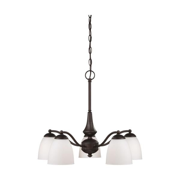 Patton - 5 Light - Chandelier (Arms Down) with Frosted Glass