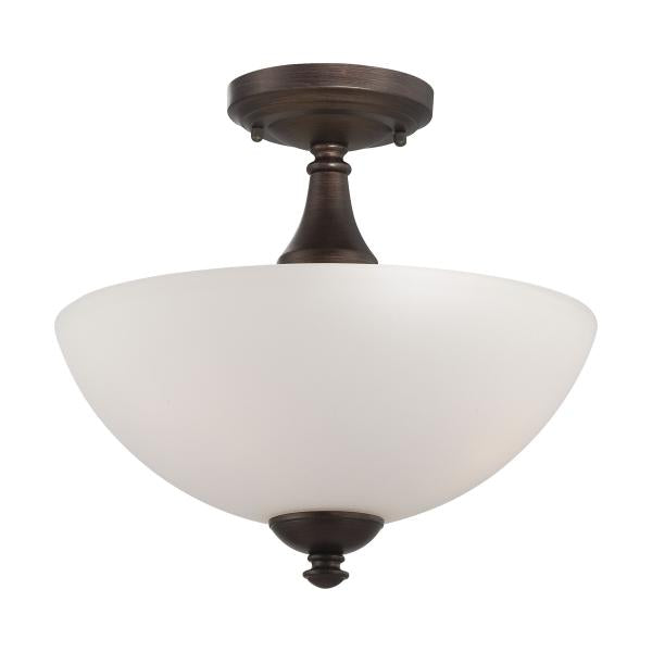 Patton - 3 Light - Semi-Flush with Frosted Glass