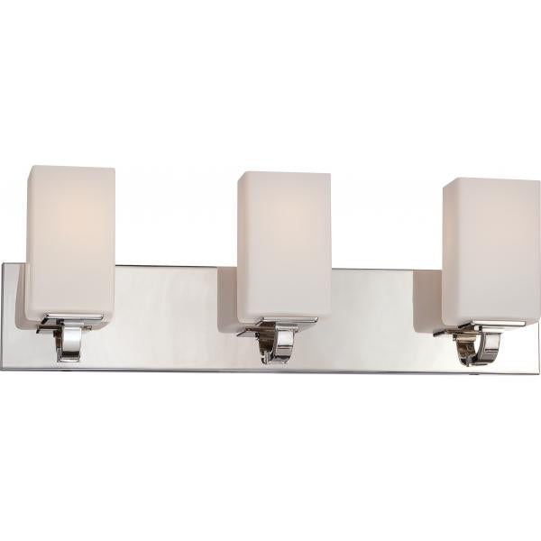 Vista - 3 Light - Vanity Fixture with Etched Opal Glass