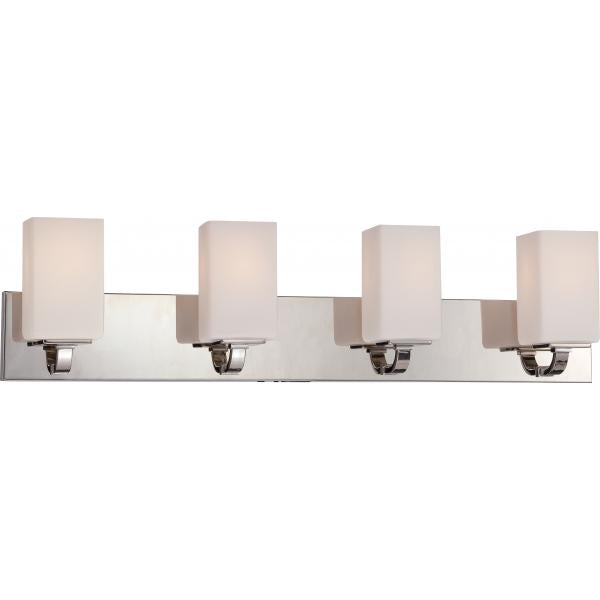 Vista - 4 Light - Vanity Fixture with Etched Opal Glass