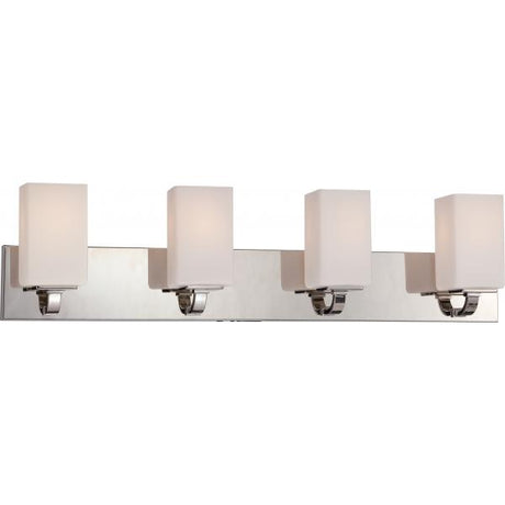 Vista - 4 Light - Vanity Fixture with Etched Opal Glass