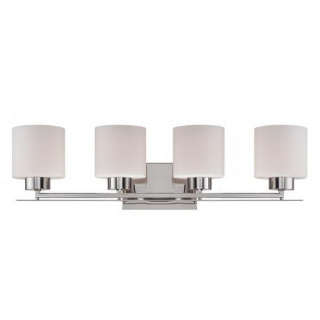 Parallel - 4 Light - Vanity Fixture with Etched Opal Glass