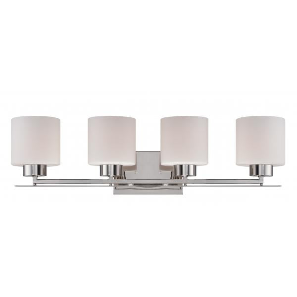 Parallel - 4 Light - Vanity Fixture with Etched Opal Glass