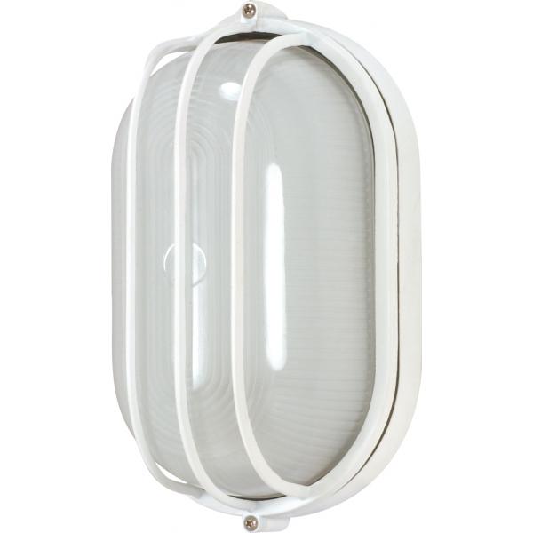 1 Light - 10 in. - Oval Cage Bulk Head - Die Cast Bulk Head