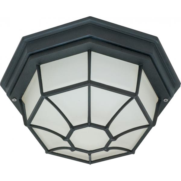 1 Light - 12 in. - Ceiling Spider Cage Fixture - Die Cast - Glass Lens