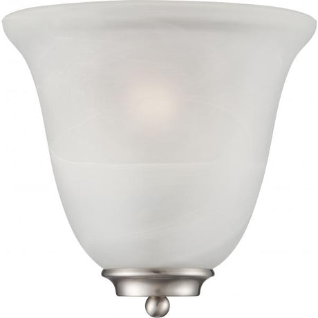 Empire - 1 Light - Wall Sconce - Brushed Nickel with Alabaster Glass