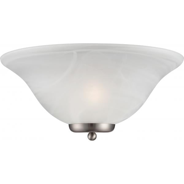 Ballerina - 1 Light - Wall Sconce - Brushed Nickel with Alabaster Glass