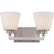 Mobili - 2 Light - Vanity Fixture with Satin White Glass