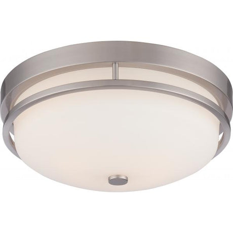 Neval - 2 Light - Flush Fixture with Satin White Glass