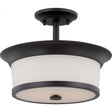 Mobili - 2 Light - Semi-Flush with Satin White Glass