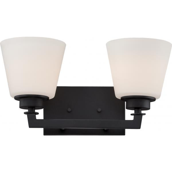 Mobili - 2 Light - Vanity Fixture with Satin White Glass