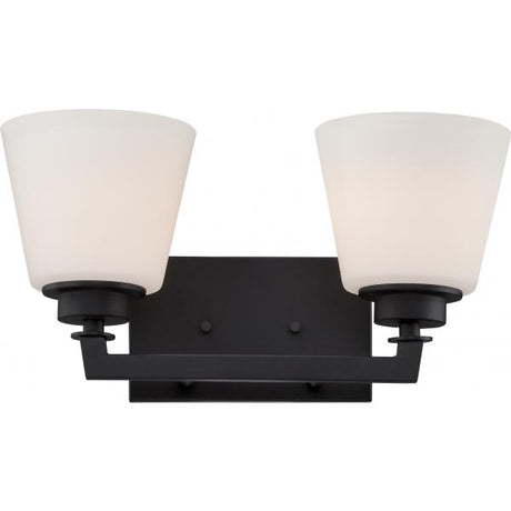 Mobili - 2 Light - Vanity Fixture with Satin White Glass