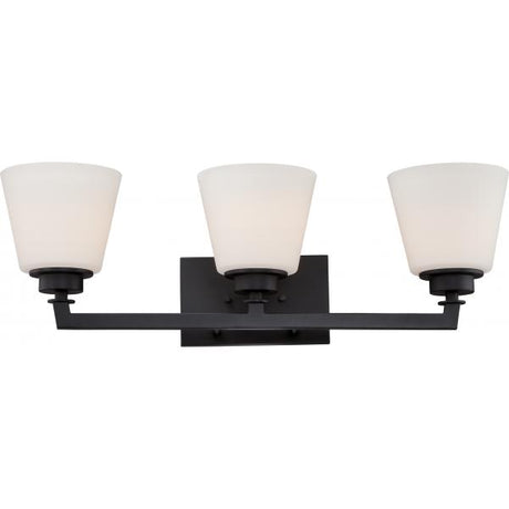 Mobili - 3 Light - Vanity Fixture with Satin White Glass