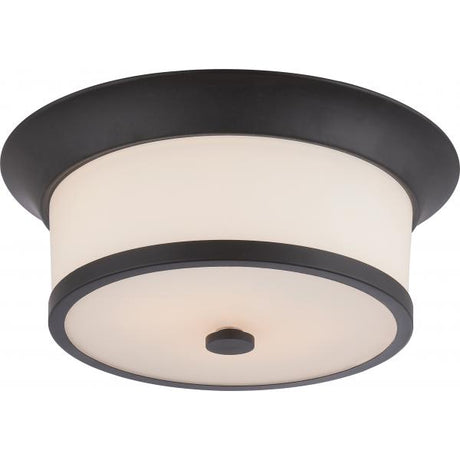 Mobili - 2 Light - Flush Fixture with Satin White Glass