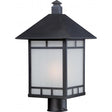 Drexel - 1 light - Outdoor Post Fixture with Frosted Seed Glass