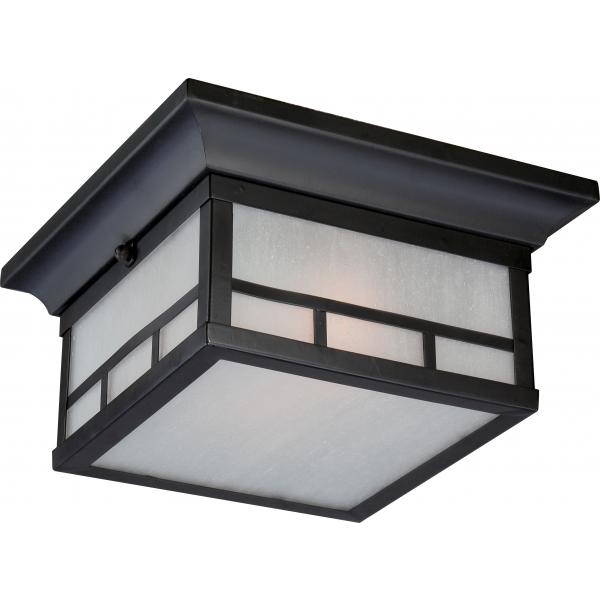 Drexel - 2 light - Outdoor Flush Fixture with Frosted Seed Glass