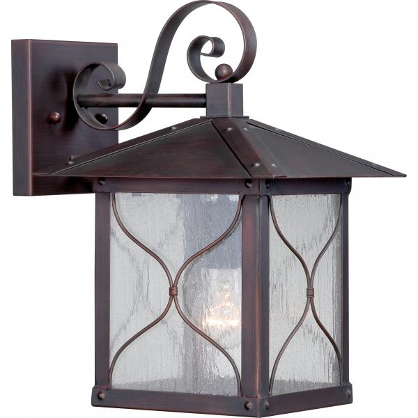 Vega - 1 light - 9 in. - Outdoor Wall Fixture with Clear Seed Glass