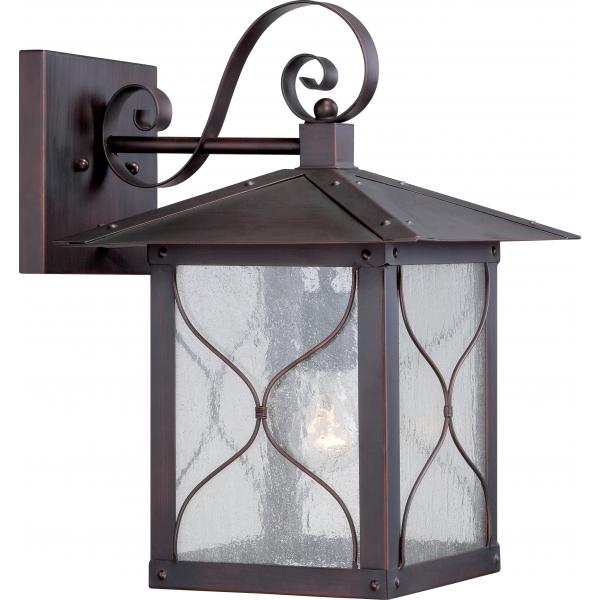 Vega - 1 light - 11 in. - Outdoor Wall Fixture with Clear Seed Glass