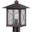 Vega - 1 light - Outdoor Post Fixture with Clear Seed Glass