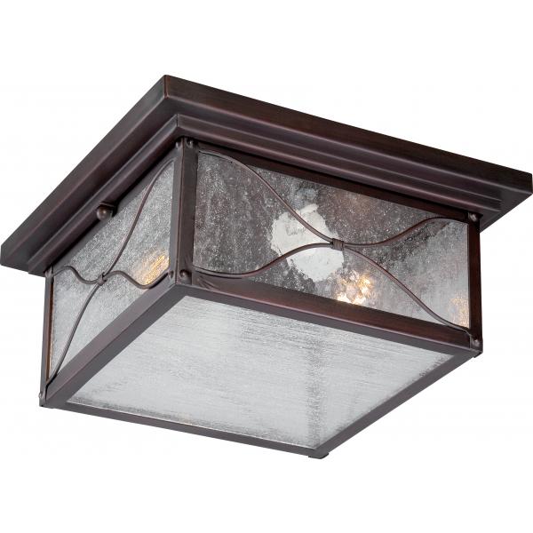 Vega - 2 light - Outdoor Flush Fixture with Clear Seed Glass