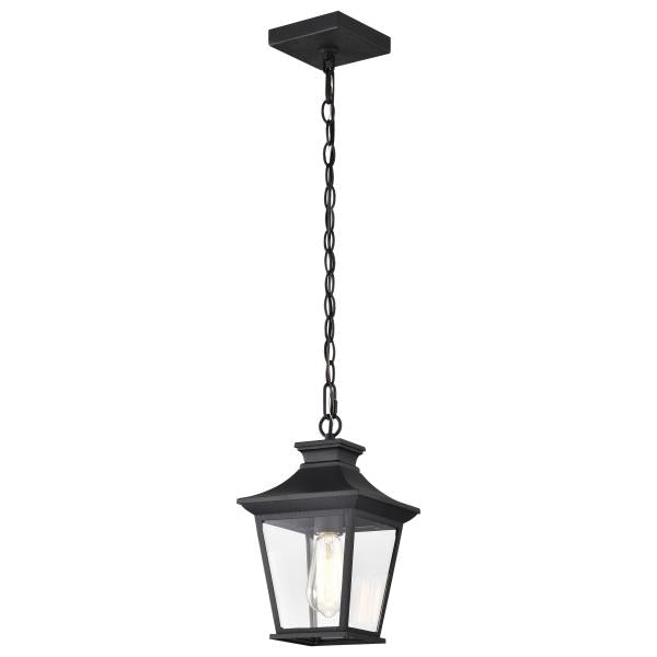 Jasper Collection Outdoor 12 inch Hanging Light - Matte Black Finish with Clear Glass