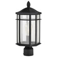 Raiden Collection Outdoor 18 inch Post Light Pole Lantern - Matte Black Finish with Clear Seedy Glass