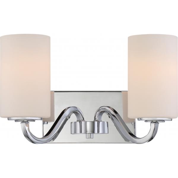 Willow - 2 Light - Vanity Fixture with White Glass